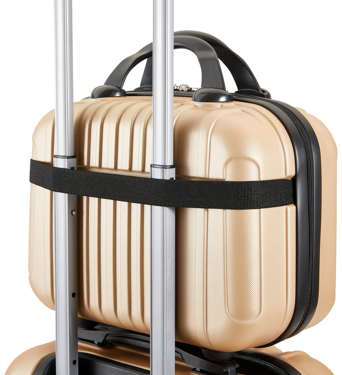 REISEKOFFERSET Goldfarben 3-teilig  - Goldfarben, Basics, Kunststoff/Metall - Novel