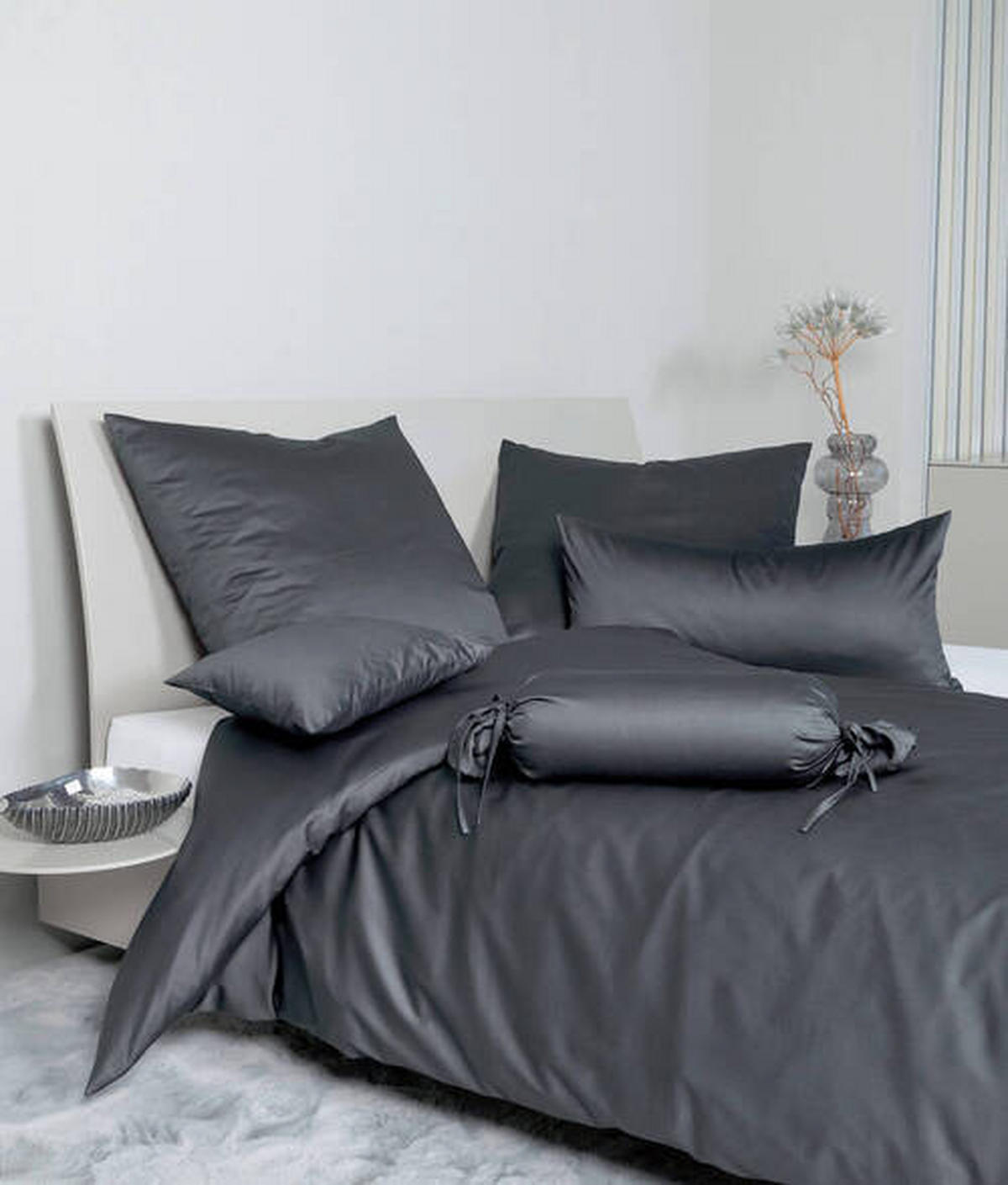 KOPFKISSENBEZUG Giacomo 40/40 cm  - Titanfarben, Basics, Textil (40/40cm) - Janine