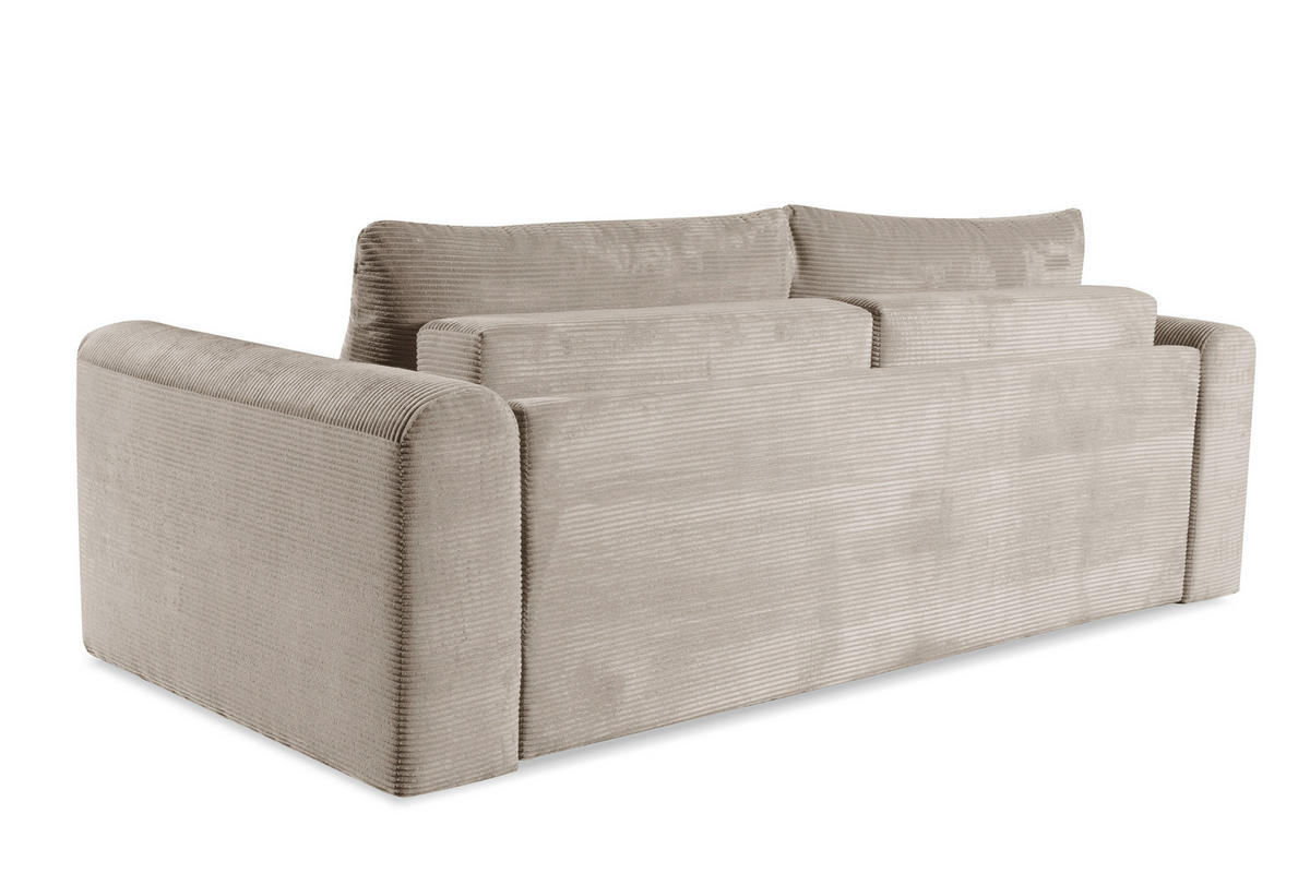 SCHLAFSOFA NORMAN  mit gerippt Beige  - Beige/Schwarz, Design, Kunststoff/Textil (252/93/167cm) - Livetastic