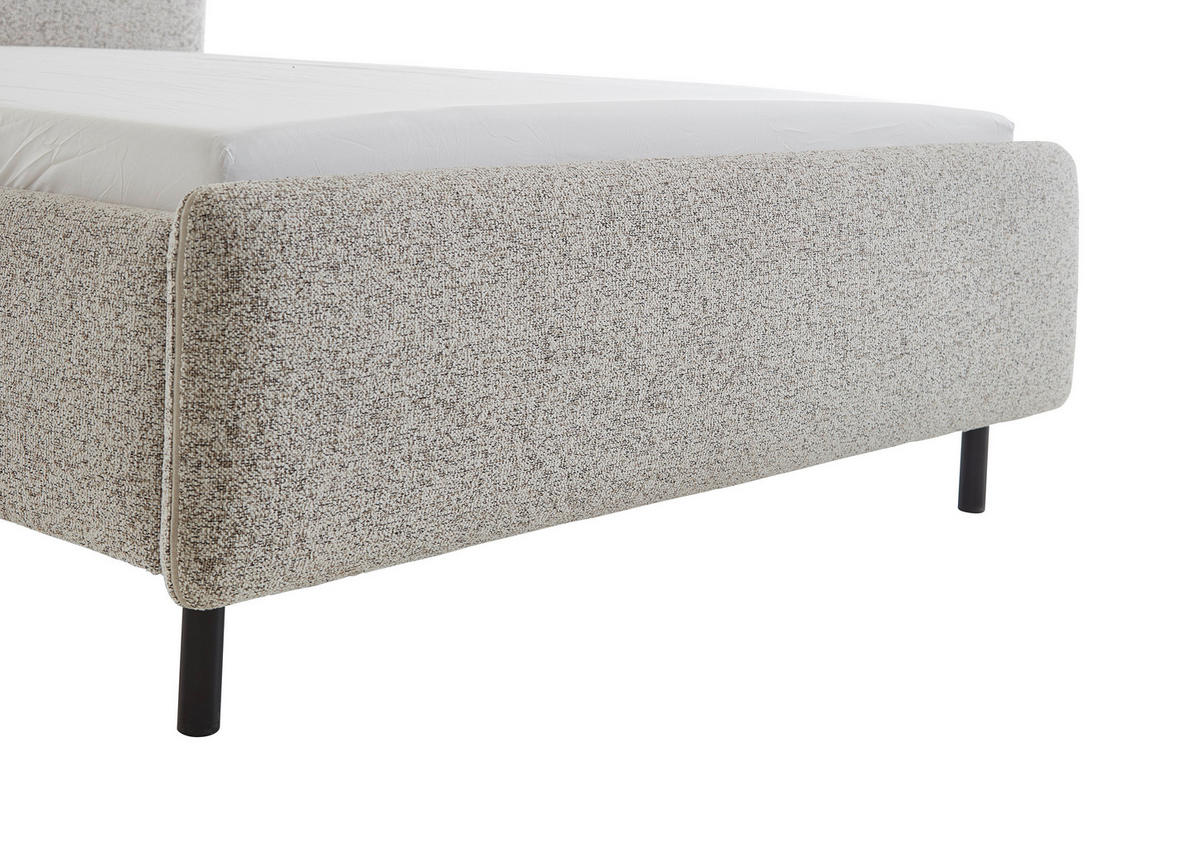 POLSTERBETT 140/200 cm  in Beige  - Beige/Schwarz, Design, Textil/Metall (140/200cm) - Xora