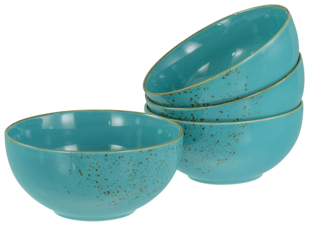 SCHÜSSELSET 4-teilig Nature Collection 17,5 cm   - Türkis, Design, Keramik (17,5cm) - Creatable