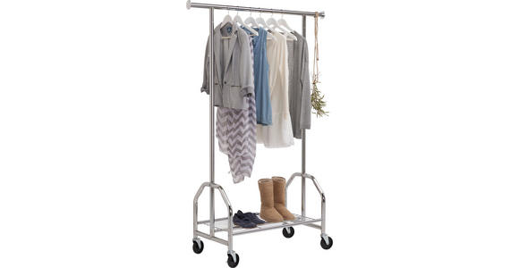 KLEIDERWAGEN in Chromfarben 120/180/50 cm   - Chromfarben, Basics, Kunststoff/Metall (120/180/50cm) - Xora