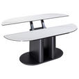 COUCHTISCH Glaskeramik, ESG 120/70/44-61 cm oval Anthrazit, Weiß  - Anthrazit/Weiß, Design, Holzwerkstoff/Metall (120/70/44-61cm) - Ambiente
