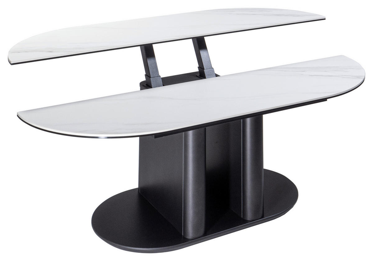 COUCHTISCH in Metall, Holzwerkstoff 120/70/44-61 cm  - Anthrazit/Weiß, Design, Holzwerkstoff/Metall (120/70/44-61cm) - Ambiente