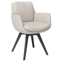 CHAISE ACCOUDOIRS  , choix de cuir, choix de tissu, choix de type, choix de cadre  , chenille  ,  - beige/couleur de chêne, Design, textile/bois (63/83/65cm) - Joop!