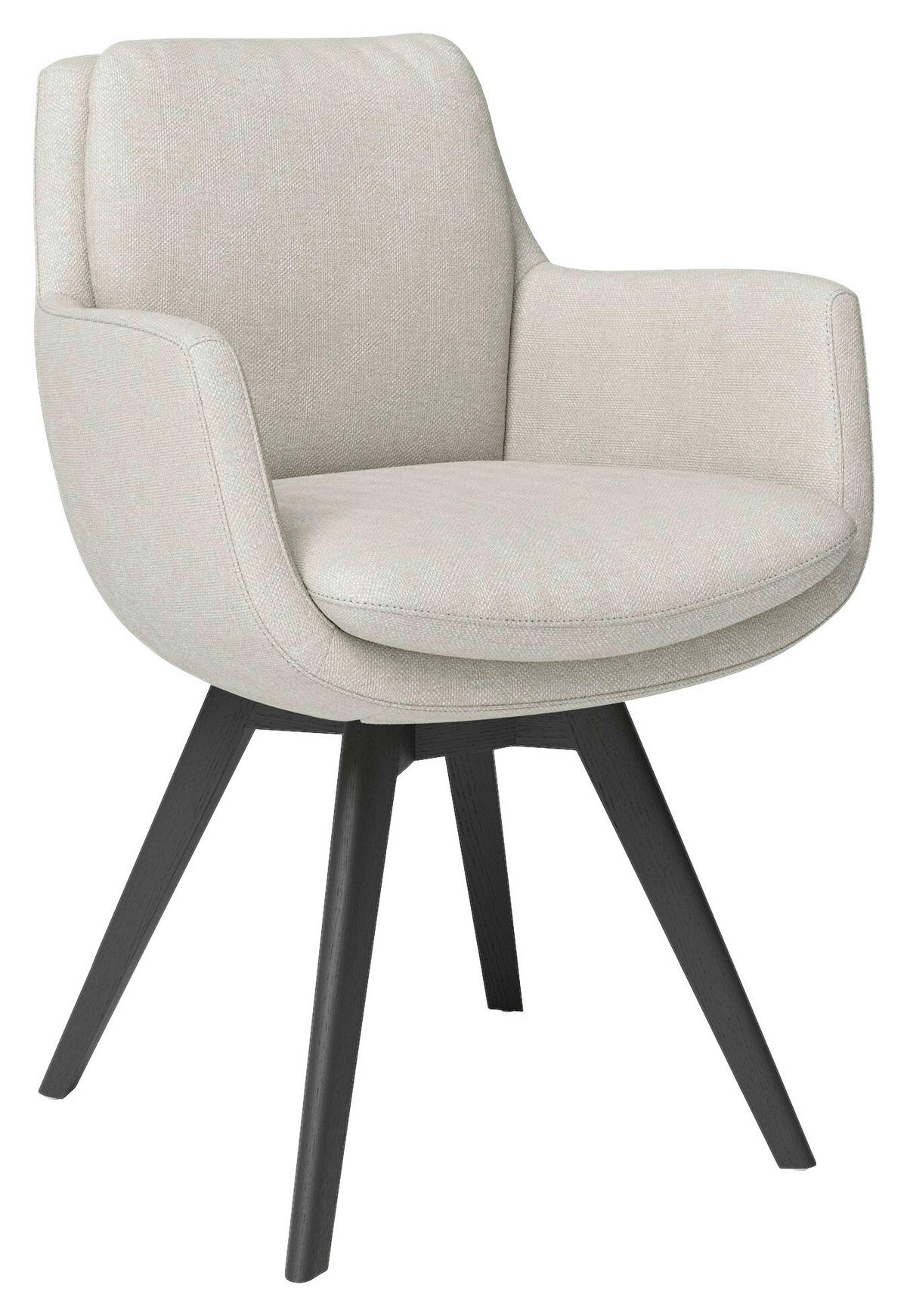 CHAISE ACCOUDOIRS  , choix de cuir, choix de tissu, choix de type, choix de cadre  , chenille  ,  - beige/couleur de chêne, Design, textile/bois (63/83/65cm) - Joop!