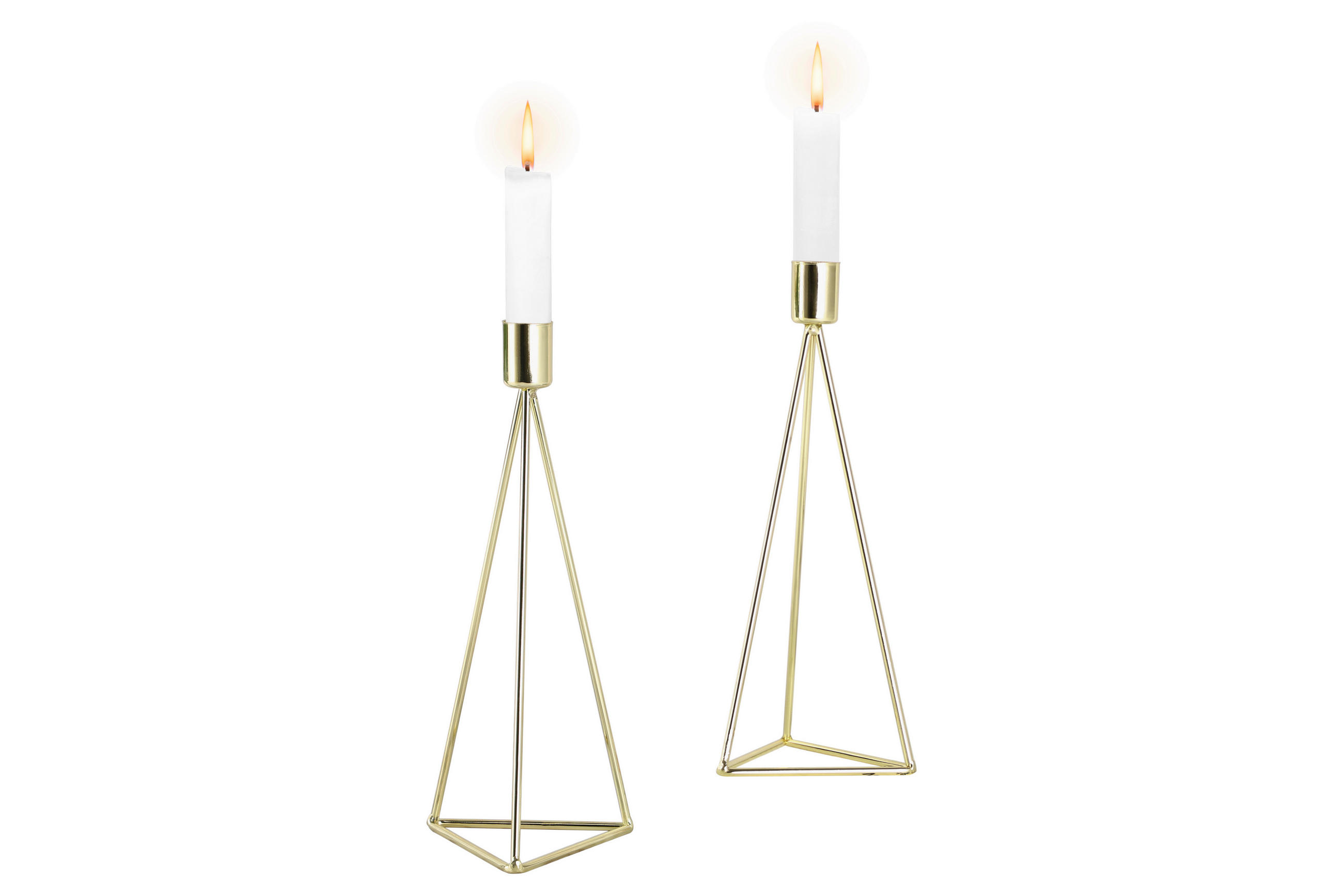 KERZENHALTER-SET - Goldfarben, Basics, Metall (9,5/24,2cm) - Echtwerk