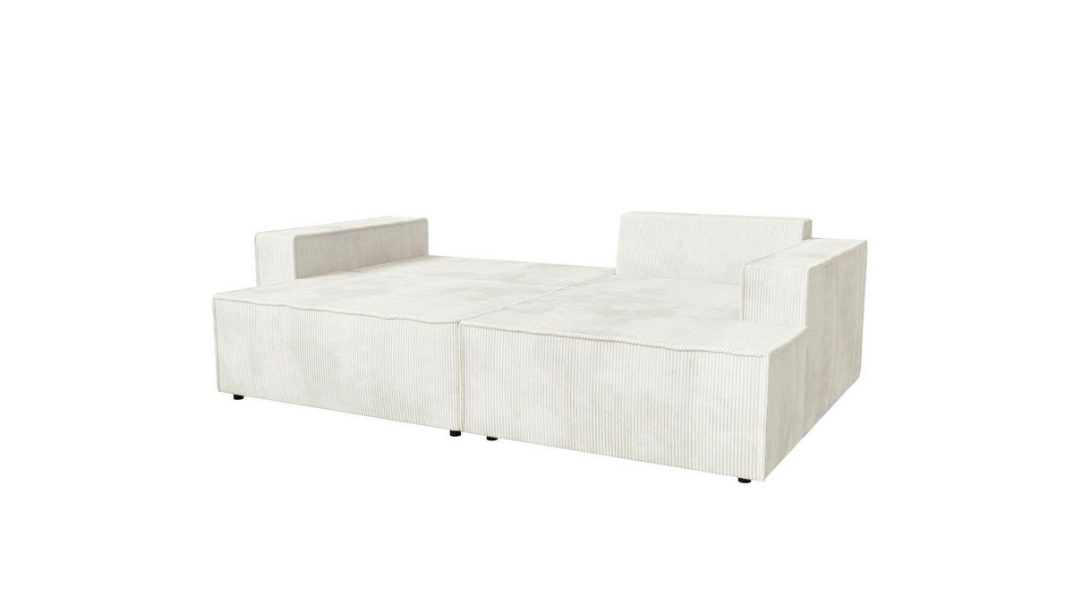 ECKSOFA inkl. Funktion Beige Cord  - Beige/Schwarz, MODERN, Kunststoff/Textil (245/149cm) - Stylife