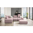 ECKSOFA in Velours Altrosa  - Schwarz/Altrosa, Design, Kunststoff/Textil (236/326cm) - Xora