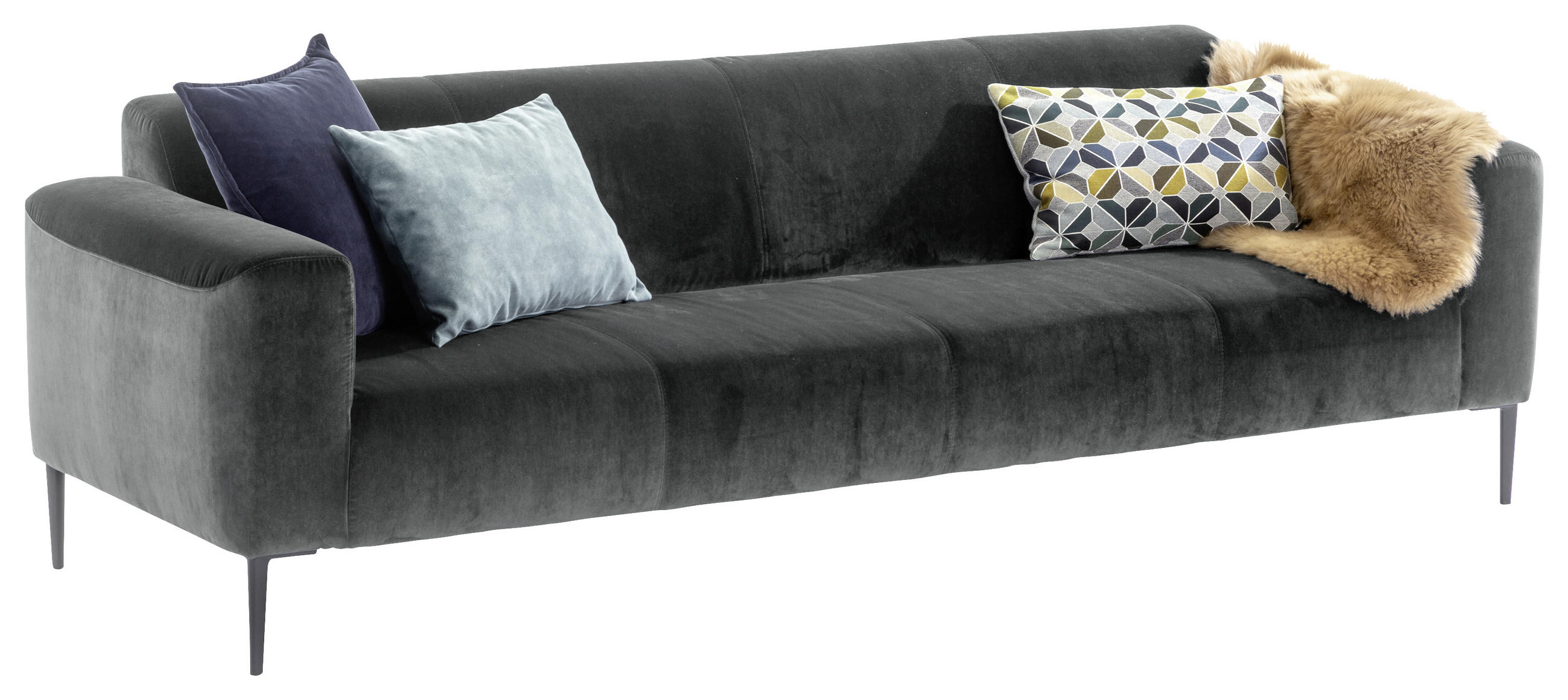 W.Schillig TŘÍMÍSTNÁ POHOVKA, textil, tmavě šedá