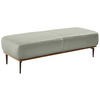 HOCKER in Holz, Leder Hellgrau  - Hellgrau/Bronzefarben, Design, Leder/Holz (151/44/61cm) - Valnatura