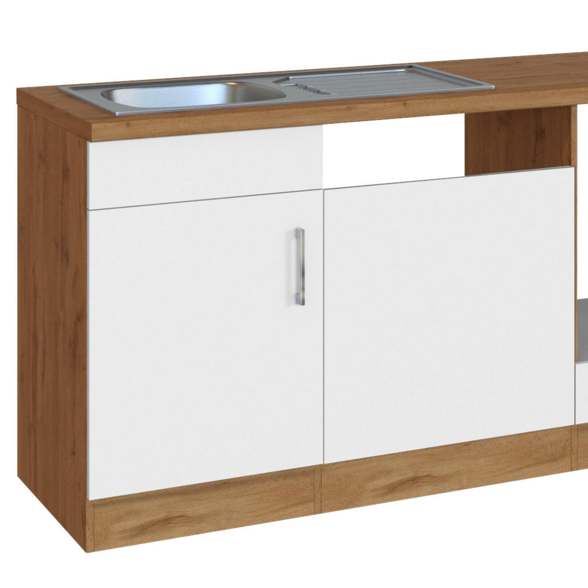 KÜCHENLEERBLOCK   in Weiss  - Weiss/Eichefarben, Modern, Holzwerkstoff (270/200/60cm) - Held