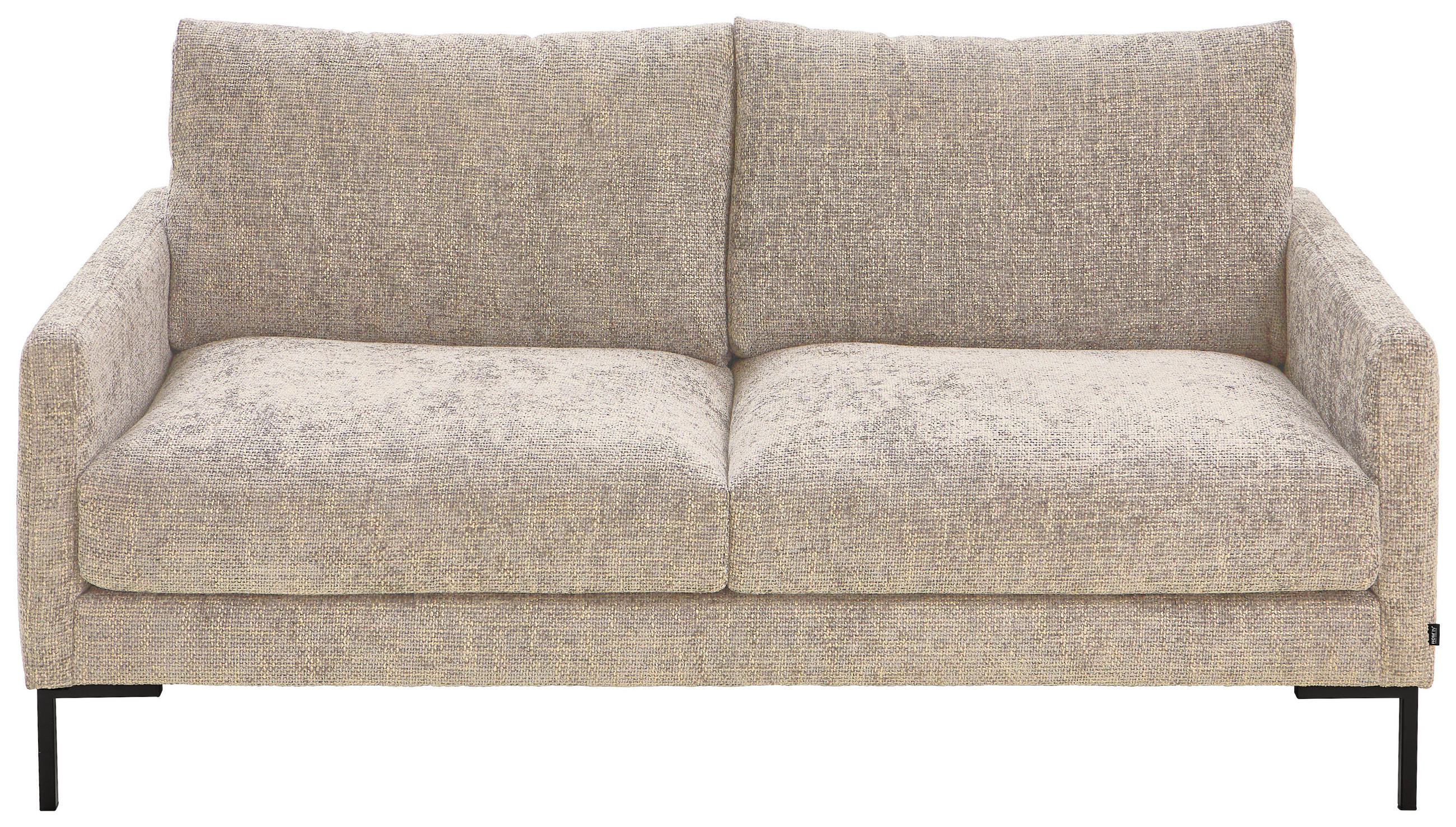 2,5-SITS SOFFA i vävt tyg greige  - greige/svart, Klassisk, metall/textil (176/78/90cm) - MID.YOU