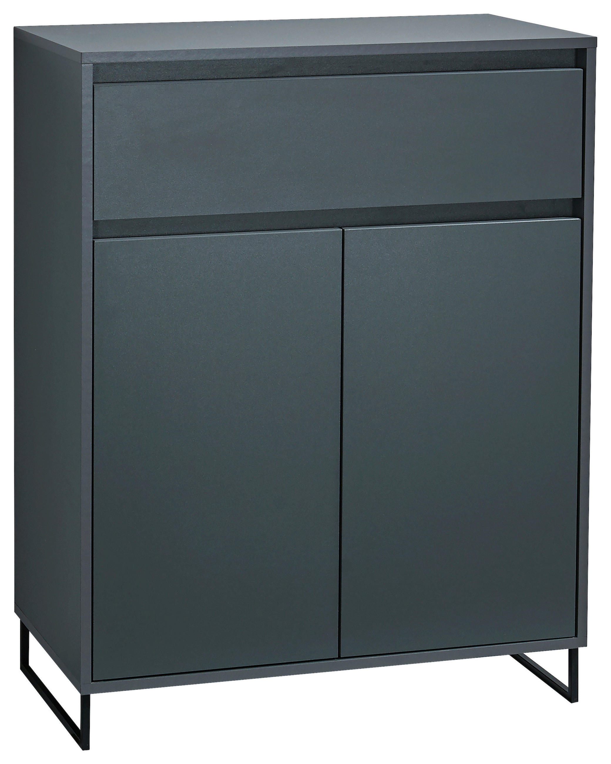 KOMMODE  in 80/103/38 cm  - Anthrazit/Schwarz, KONVENTIONELL, Holzwerkstoff/Metall (80/103/38cm) - Carryhome