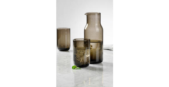 KARAFFE MIT TRINKGLÄSERN 2.09 L - Braun, Trend, Glas - Novel