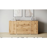SIDEBOARD Berlin 150/68/38,5 cm 3 låda(or)  - ek Wotan/grå, Design, trämaterial/plast (150/68/38,5cm) - P & B