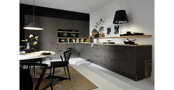 EINBAUKÜCHE - Eichefarben/Grau, MODERN, Holzwerkstoff - Dieter Knoll
