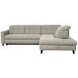 ECKSOFA in Webstoff Ecru  297/216 cm  - Ecru/Schwarz, Design, Holz/Textil (297/216cm) - Xora