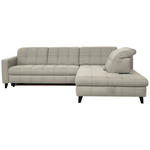 ECKSOFA in Webstoff Ecru  297/216 cm  - Ecru/Schwarz, Design, Holz/Textil (297/216cm) - Xora