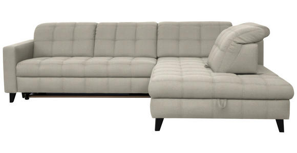ECKSOFA in Webstoff Ecru 297/216 cm - Ecru/Schwarz, Design, Holz/Textil (297/216cm) - Xora