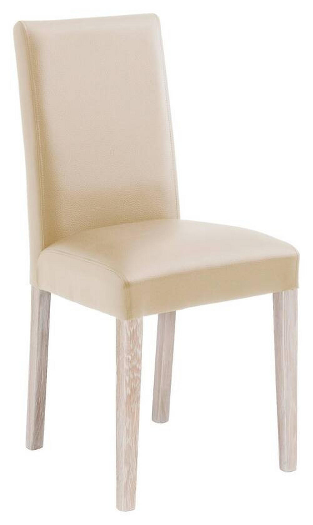 STUHL Lederlook Sonoma Eiche, Beige  - Beige/Sonoma Eiche, KONVENTIONELL, Holz/Textil (44/92/57cm) - Carryhome