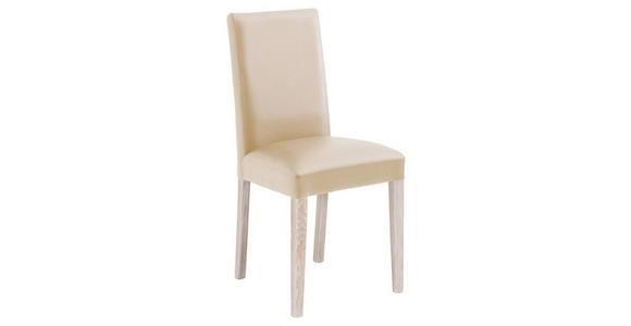 STUHL Lederlook Beige, Sonoma Eiche - Beige/Sonoma Eiche, KONVENTIONELL, Holz/Textil (44/92/57cm) - Carryhome