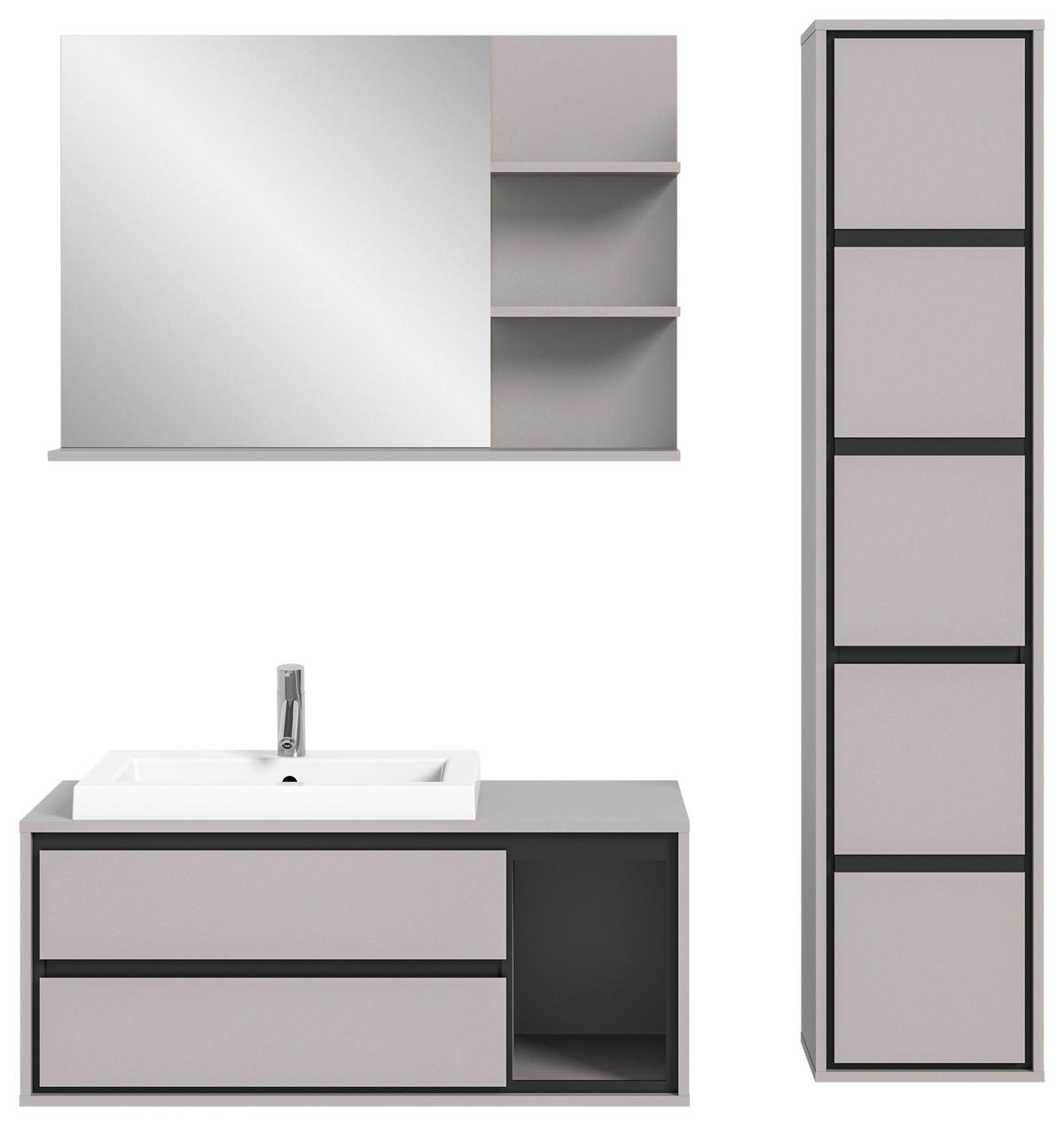 WANDSPIEGEL 100/69/16 cm  - Grau, MODERN, Holzwerkstoff (100/69/16cm) - MID.YOU
