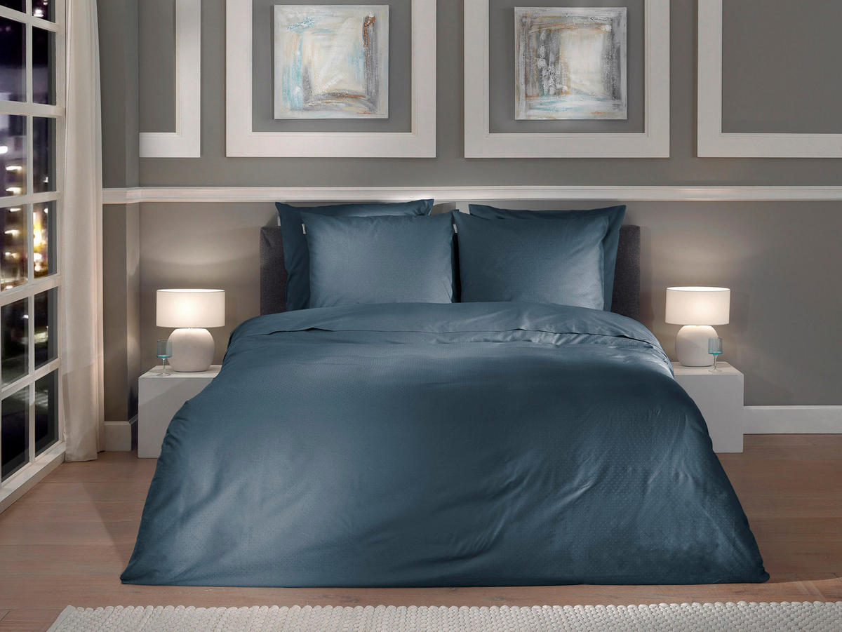 BETTWÄSCHE PUNTO Makosatin 155/220 cm  - Blau, Basics, Textil (155/220cm) - Novel