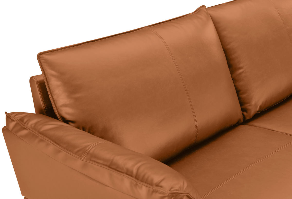 DVOSJED drvo, tekstil, koža  konjak    - konjak/crna, Design, koža/drvo (195/87/90cm) - MID.YOU