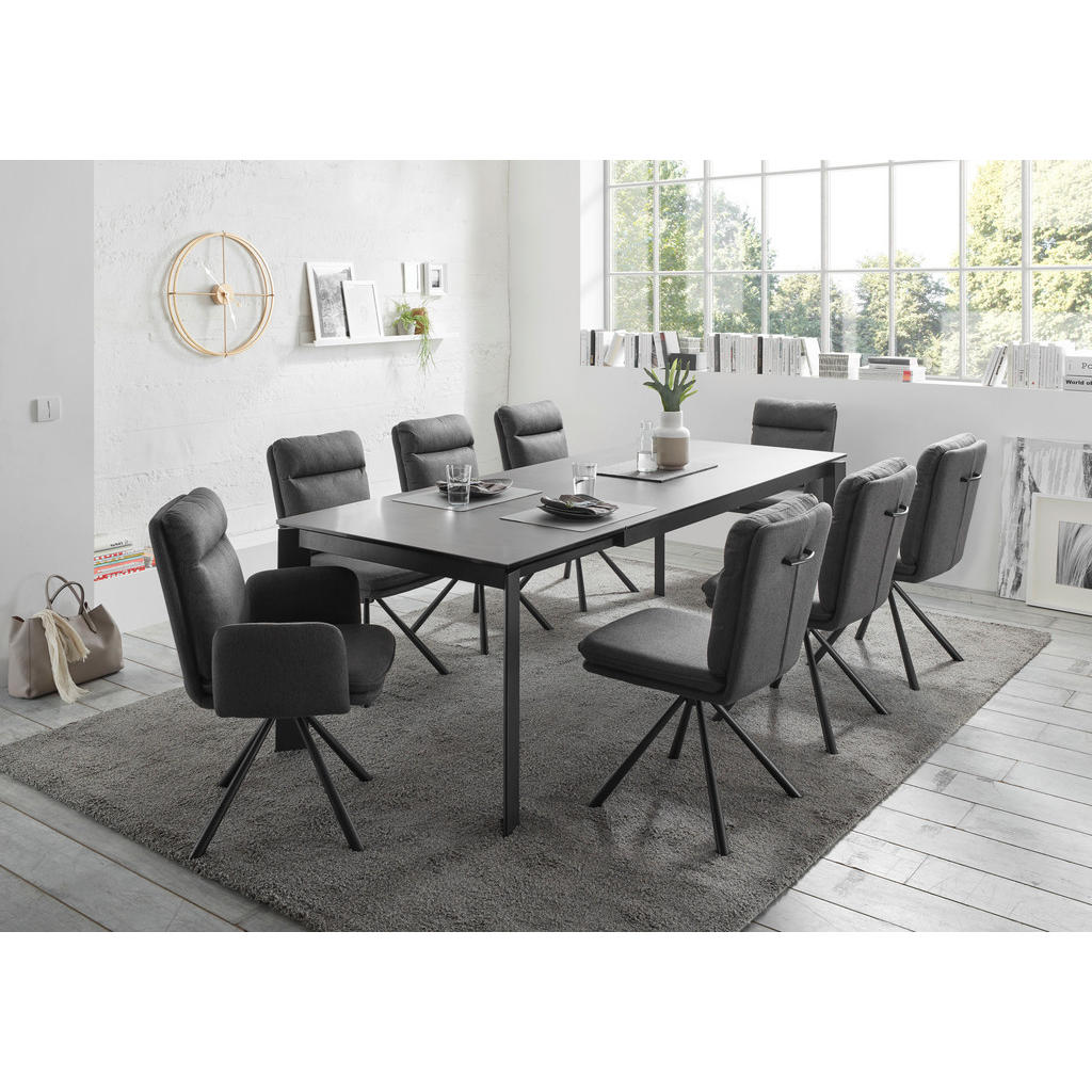 Thumbnail - Livetastic Esstisch, Anthrazit, Metall, Glas, Keramik, rechteckig, 95x76x180-240 cm, ausziehbar, Esszimmer, Tische, Esst...