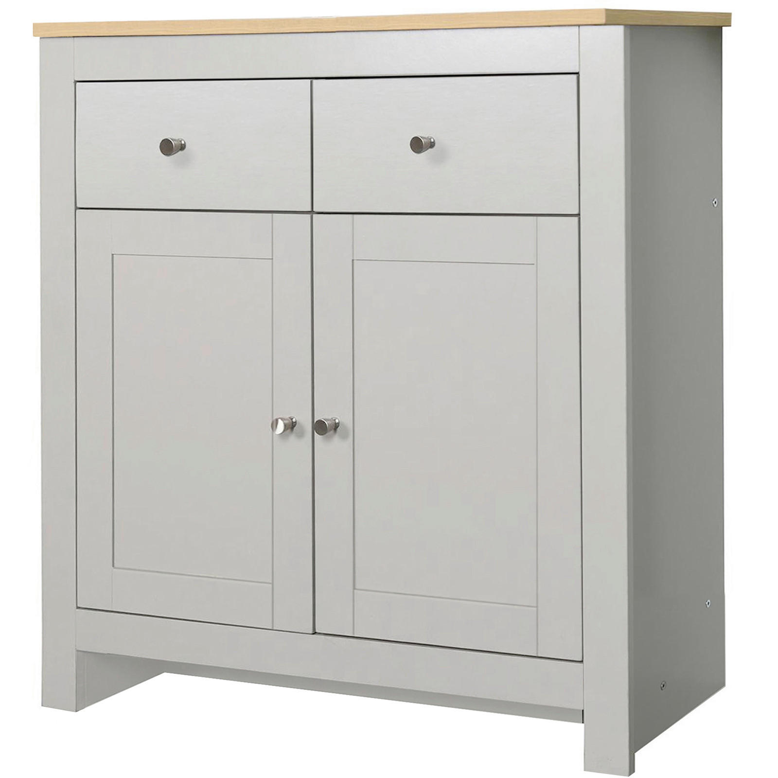 SIDEBOARD Emerald 79/81/35 cm 2 Schublade(n)  - Eichefarben/Silberfarben, Design, Holzwerkstoff/Metall (79/81/35cm) - MID.YOU