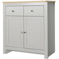 SIDEBOARD Emerald 79/81/35 cm 2 Schublade(n)  - Eichefarben/Silberfarben, Design, Holzwerkstoff/Metall (79/81/35cm) - MID.YOU