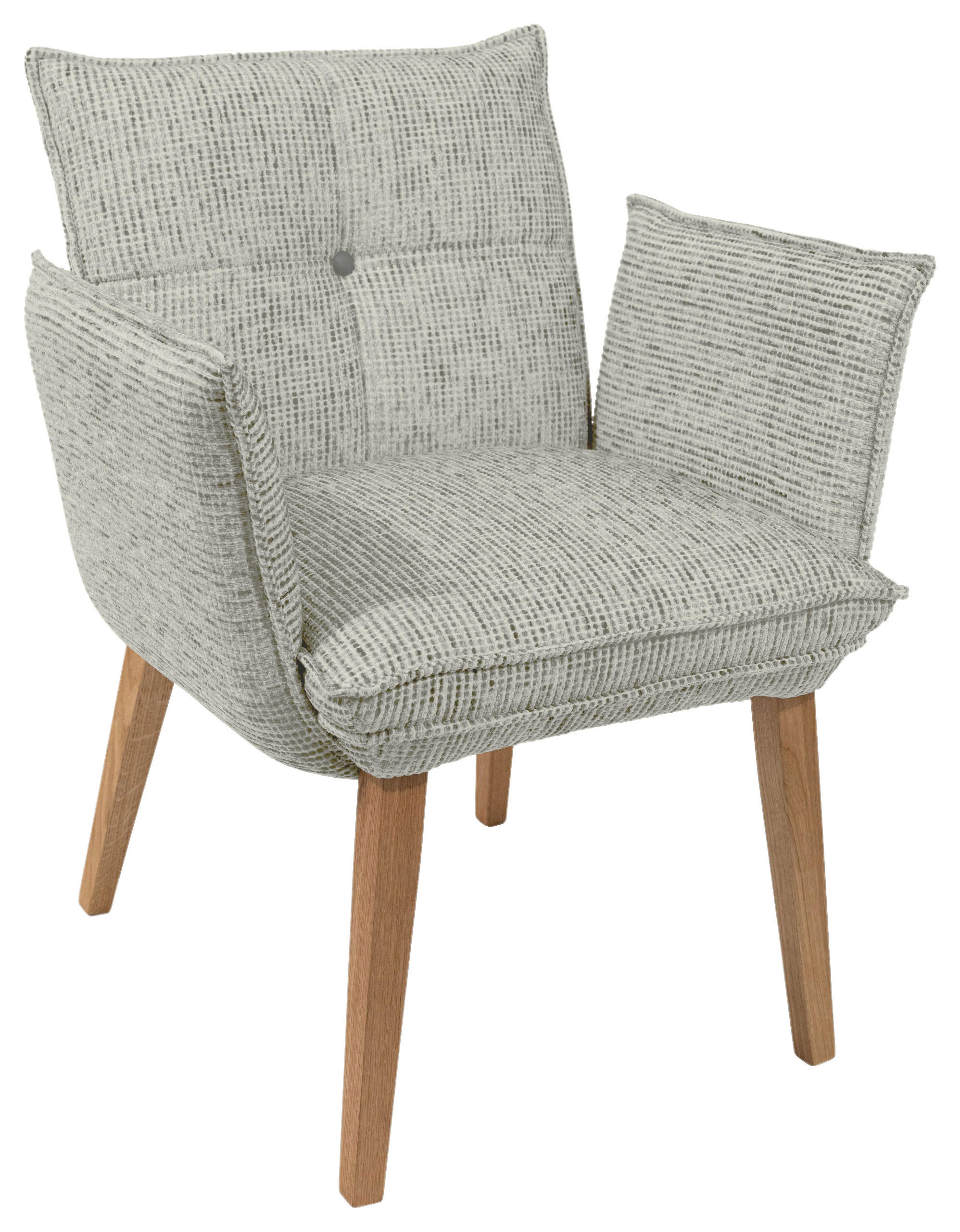 ARMLEHNSTUHL  in Chenille  - Eichefarben/Hellgrau, KONVENTIONELL, Holz/Textil (72/86/65cm) - Valdera