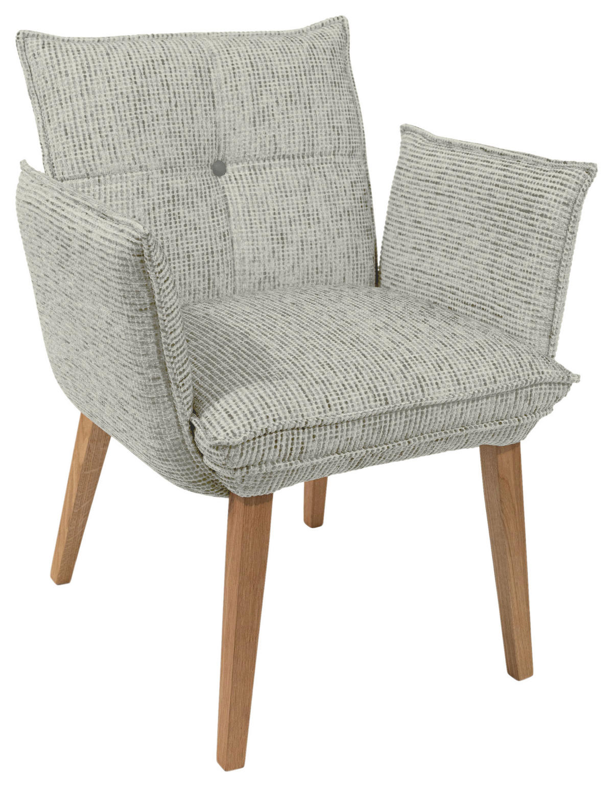 ARMLEHNSTUHL  in Chenille  - Eichefarben/Hellgrau, KONVENTIONELL, Holz/Textil (72/86/65cm) - Valdera