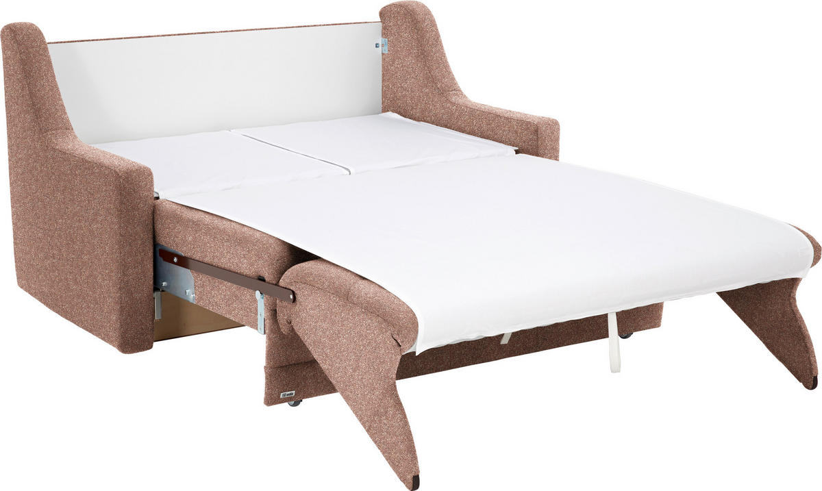 SCHLAFSOFA  in Mikrovelours Terracotta  - Terracotta/Schwarz, KONVENTIONELL, Kunststoff/Textil (152/88/91cm) - Sedda
