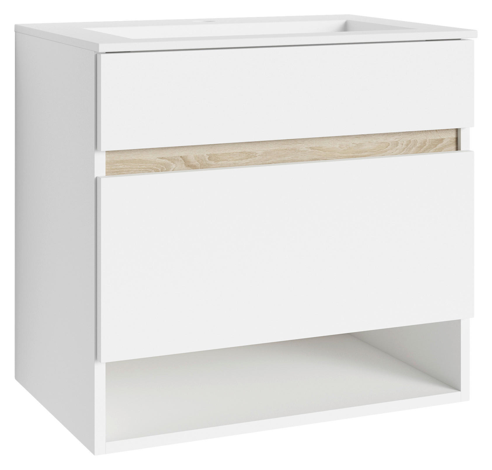 WASCHTISCHKOMBI 60 cm  - Weiß/Sonoma Eiche, MODERN, Naturmaterialien/Holzwerkstoff (60cm) - MID.YOU