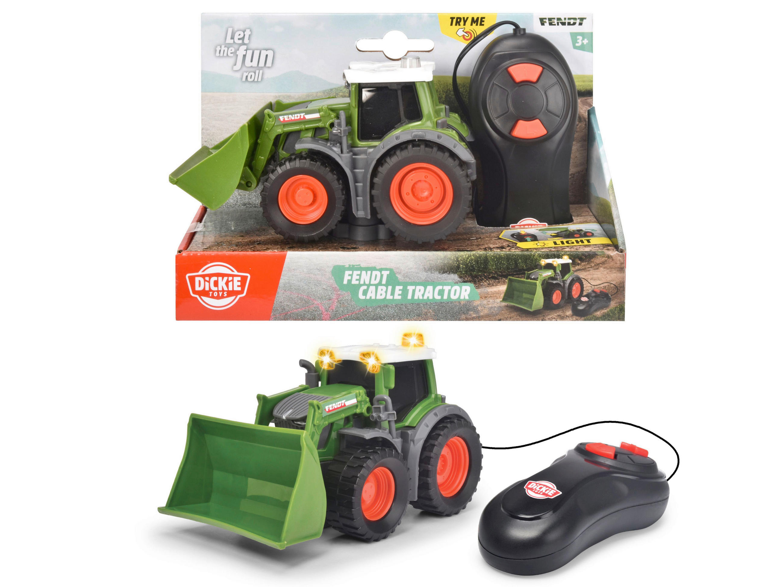 Dickie Toys Traktor Fendt Cable Tractor Grün, Mehrfarbig 19x12.50x8.50 cm