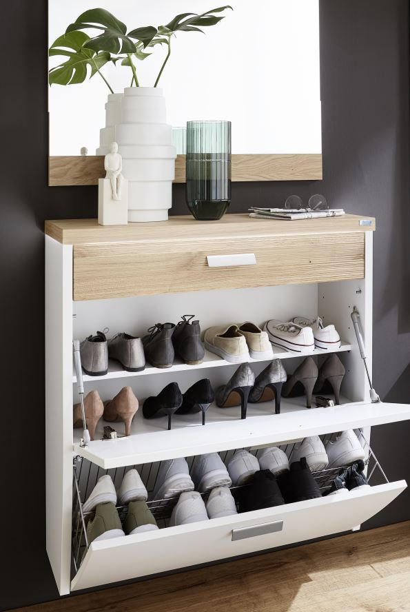 GARDEROBE Weiß, Eichefarben - Eichefarben/Weiß, Design, Holz (170/200/32cm) - Dieter Knoll