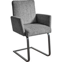 ARMLEHNSTUHL  in Stahl Chenille  - Schwarz/Grau, Design, Textil/Metall (56/92/60cm) - Dieter Knoll
