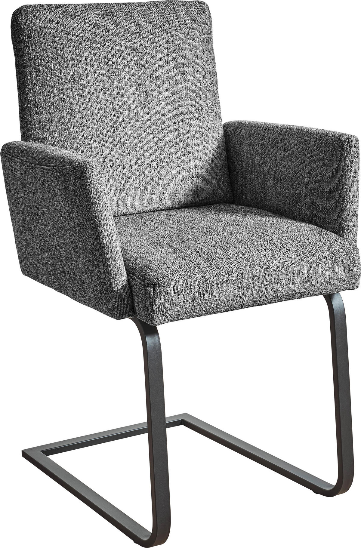 ARMLEHNSTUHL  in Stahl Chenille  - Schwarz/Grau, Design, Textil/Metall (56/92/60cm) - Dieter Knoll