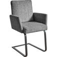 ARMLEHNSTUHL  in Stahl Chenille  - Schwarz/Grau, Design, Textil/Metall (56/92/60cm) - Dieter Knoll