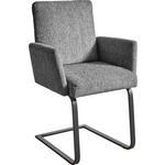 ARMLEHNSTUHL  in Stahl Chenille  - Schwarz/Grau, Design, Textil/Metall (56/92/60cm) - Dieter Knoll