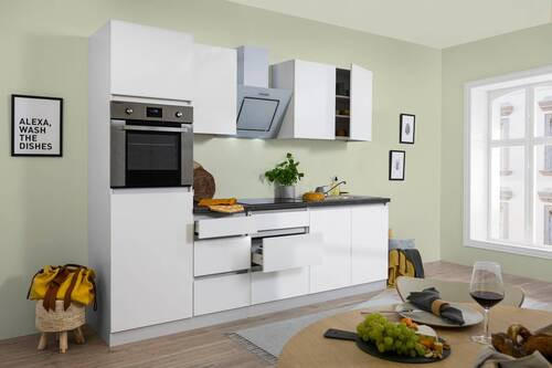KÜCHENBLOCK 270 cm   in Weiß  - Weiß/Braun, MODERN, Holzwerkstoff (270cm) - Respekta