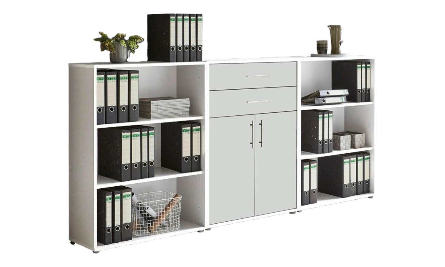AKTENSCHRANK Weiß  - Weiß, MODERN, Holzwerkstoff (253,2/113,6/33cm) - MID.YOU