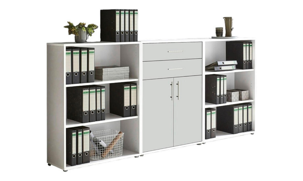 AKTENSCHRANK Weiß  - Weiß, MODERN, Holzwerkstoff (253,2/113,6/33cm) - MID.YOU
