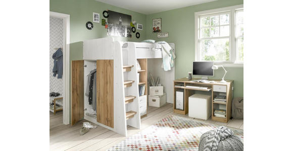 HOCHBETT 90/200 cm - Eichefarben/Weiß, KONVENTIONELL, Holzwerkstoff (90/200cm) - Carryhome