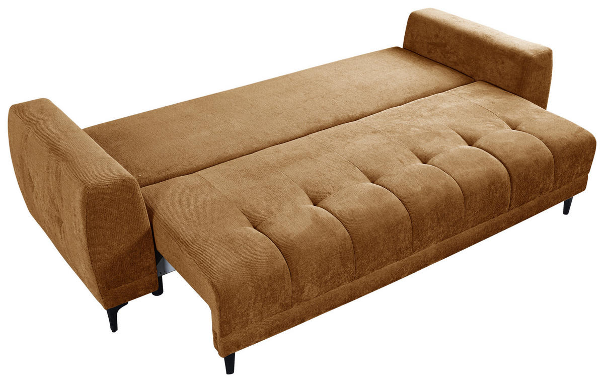 SCHLAFSOFA  mit Bettkasten erhältlich, Bettfunktion erhältlich Struktur Hellbraun  - Hellbraun/Schwarz, Design, Holz/Textil (247/94/90cm) - MID.YOU