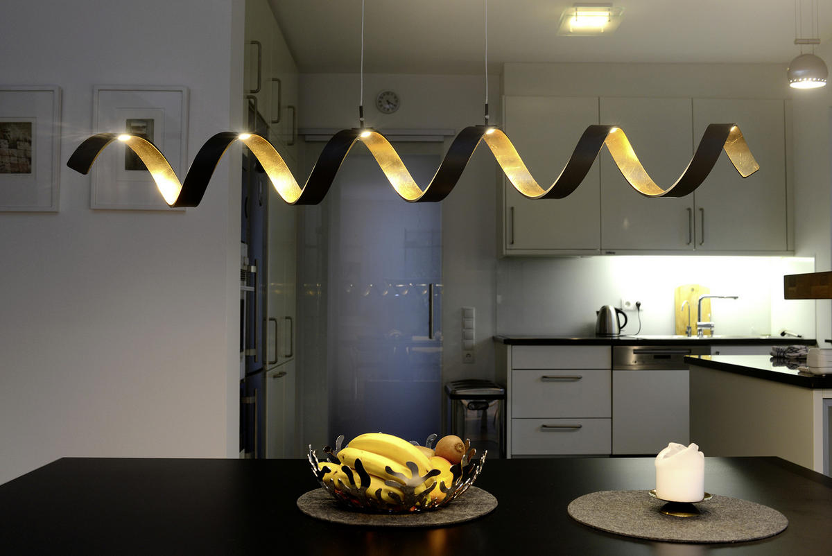 LED-HÄNGELEUCHTE Helix   - Goldfarben/Schwarz, Design, Metall (120/125/13,5cm)