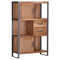 REGAL Akaziefarben  90/140/42 cm  - Anthrazit/Akaziefarben, Trend, Holz/Metall (90/140/42cm) - Carryhome