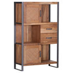 REGAL Akaziefarben  90/140/42 cm  - Anthrazit/Akaziefarben, Trend, Holz/Metall (90/140/42cm) - Carryhome